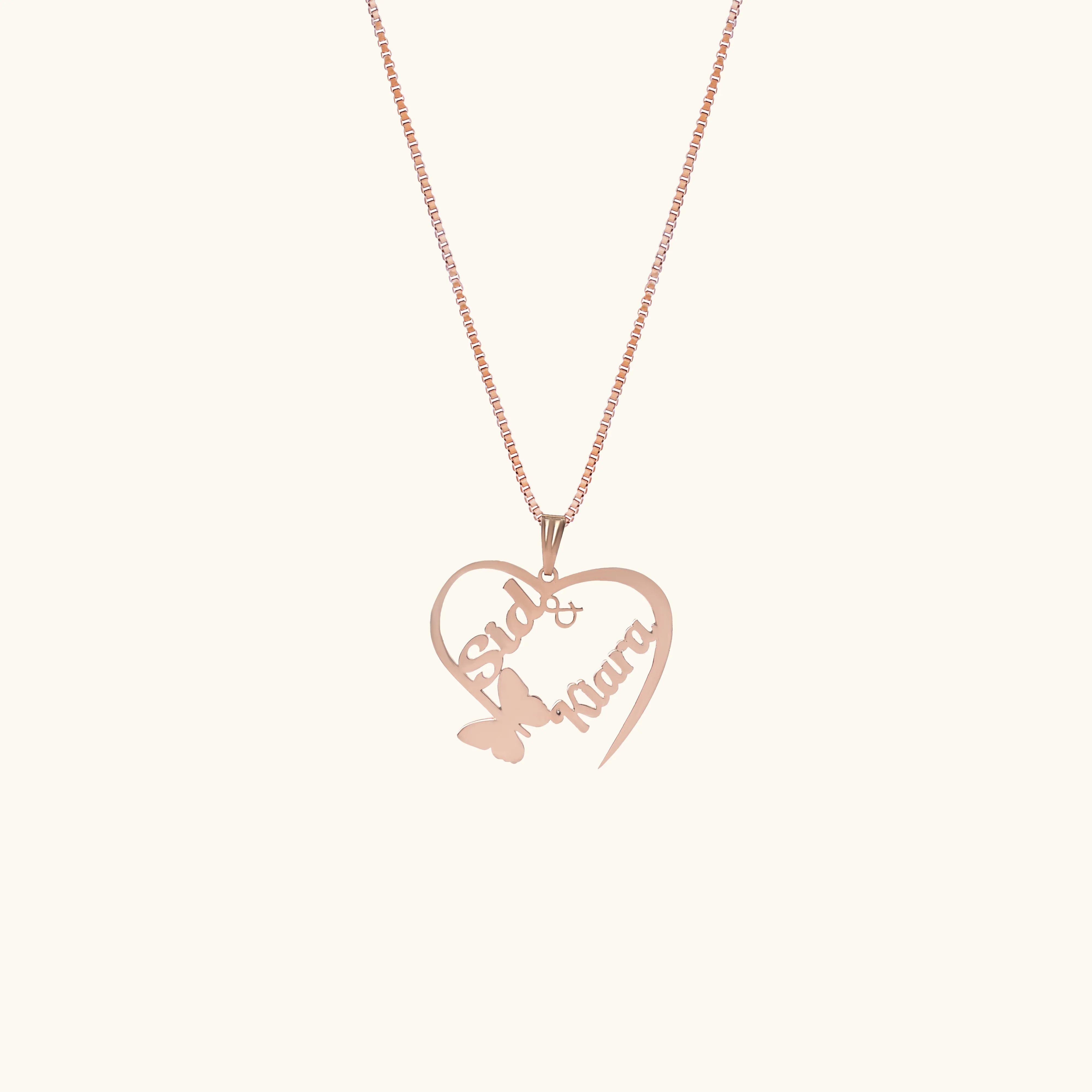 Butterfly Couple Name Necklace - Image 3