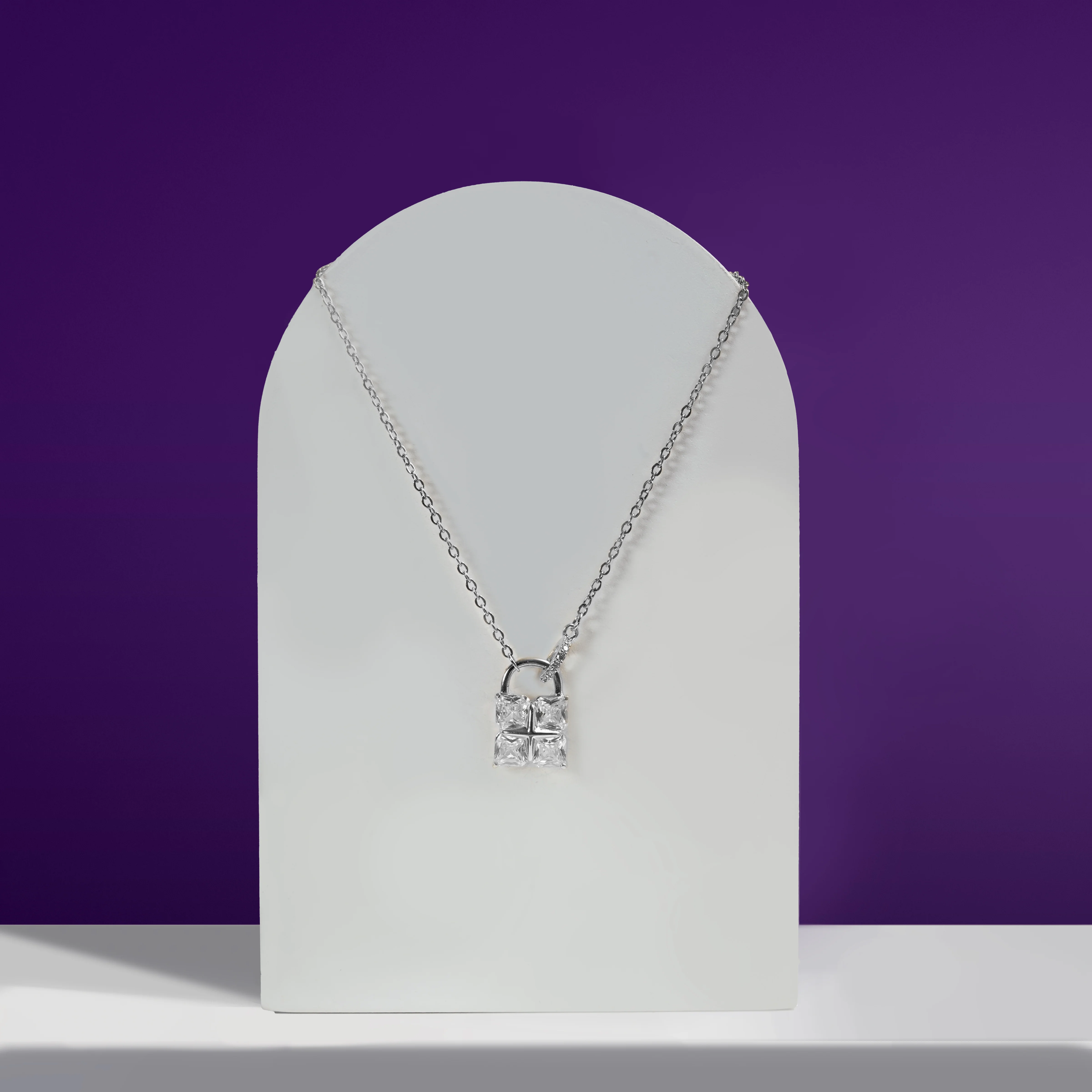 Diamond Lock Necklace - Image 3