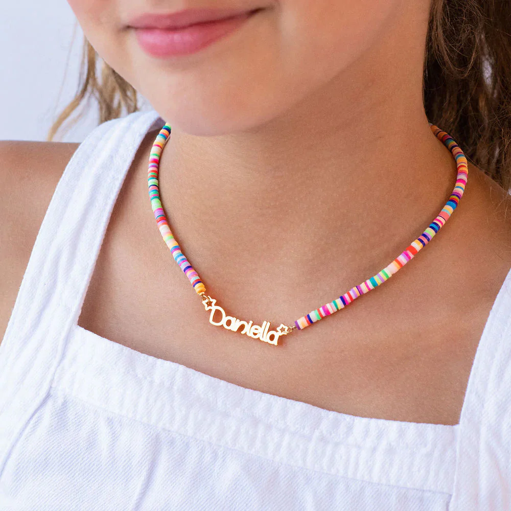 Fimo Beads Name Necklace for Kids - Image 3