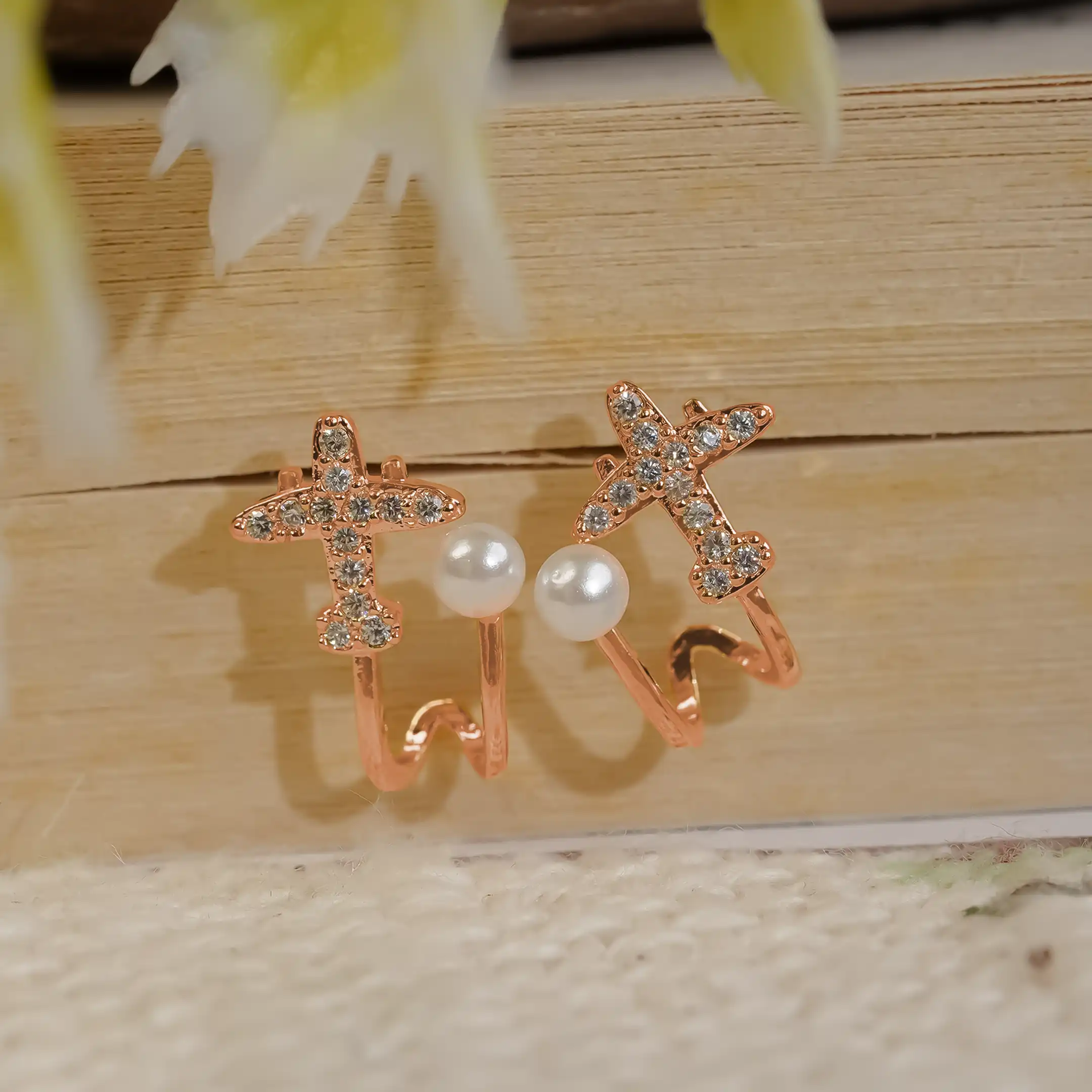 Pearl Aeroplane Earrings - Image 3