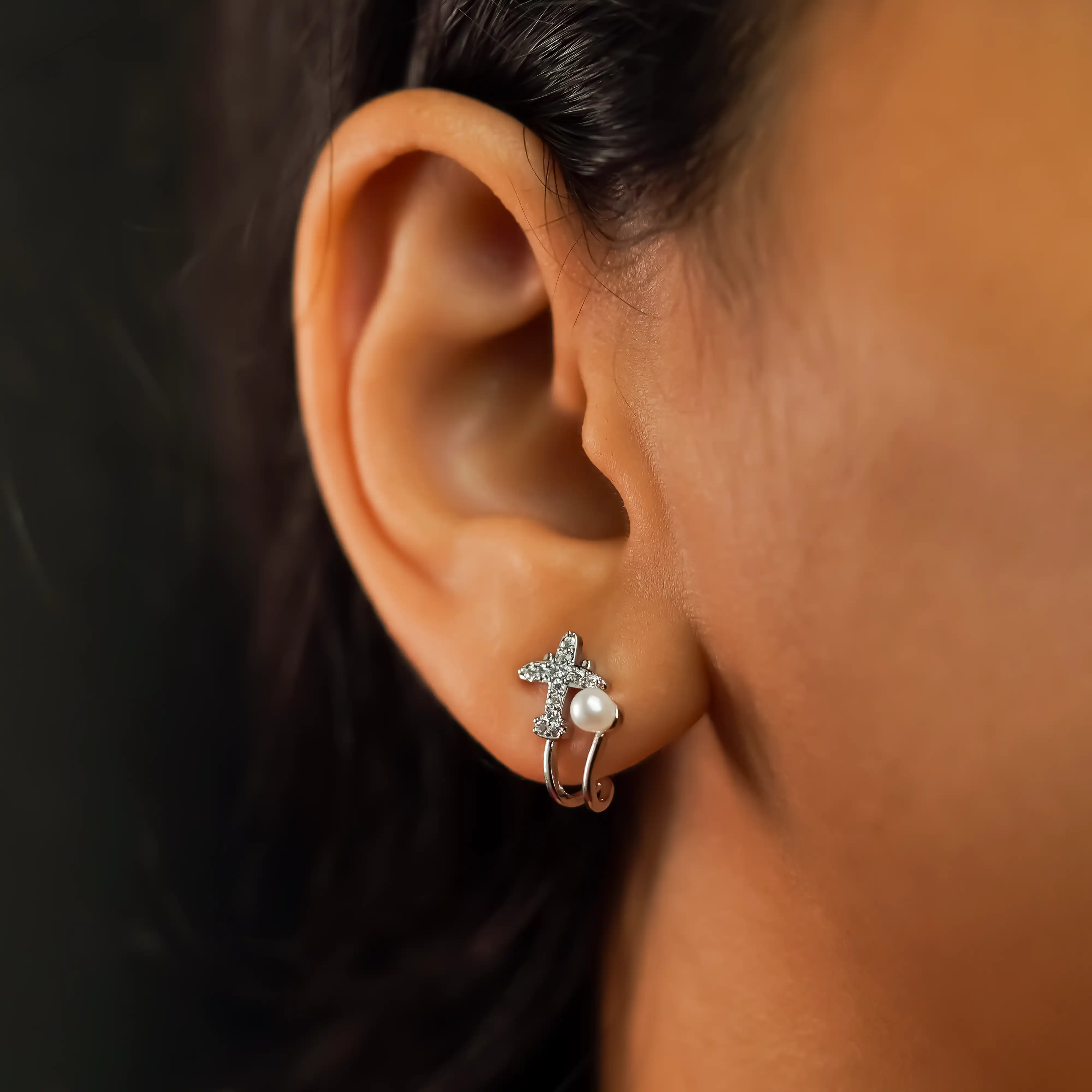 Pearl Aeroplane Earrings - Image 6