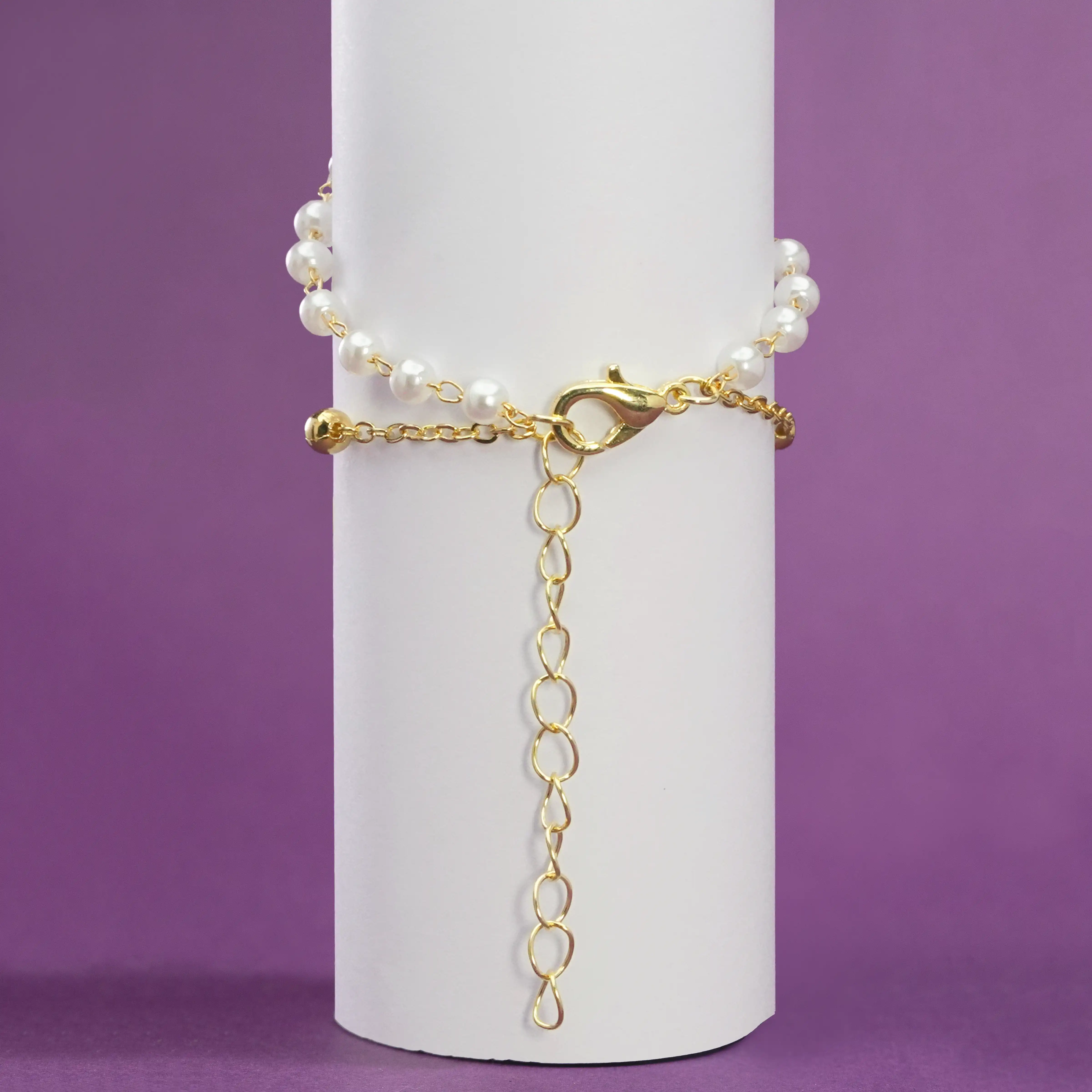 Pearly Statement Rose Anklet - Image 3