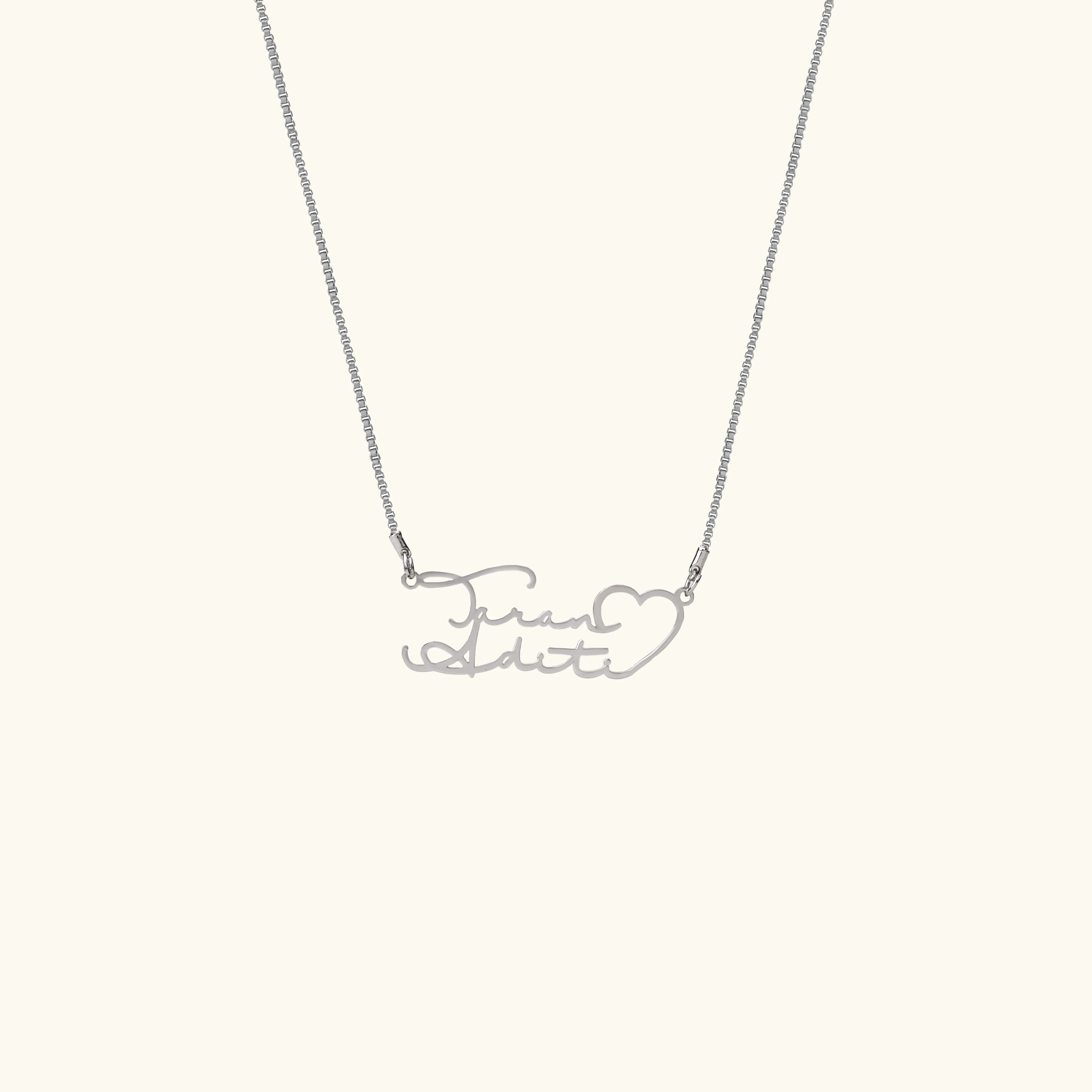Signature Couple Heart Name Necklace - Image 3