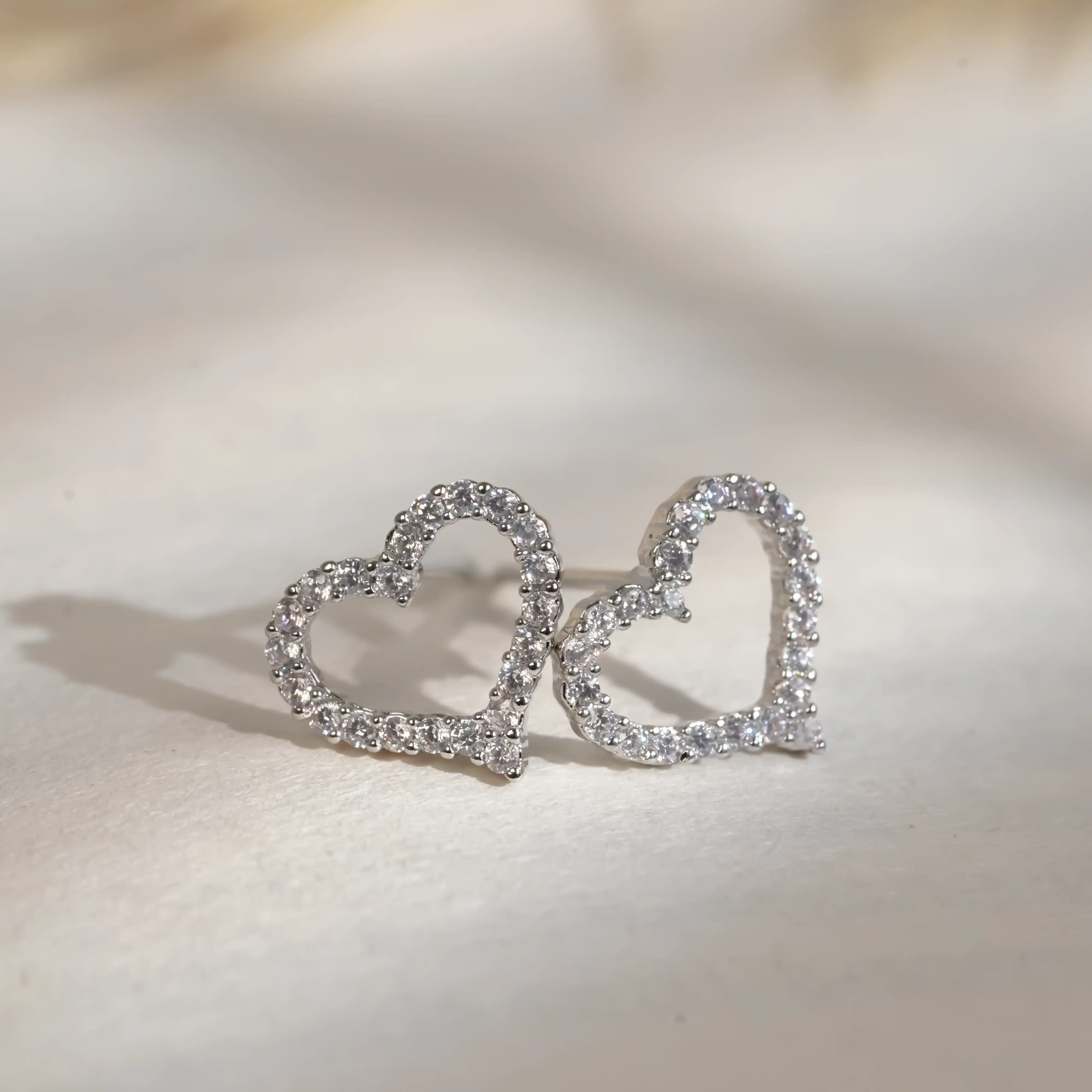 Studded Heart Earrings - Image 3