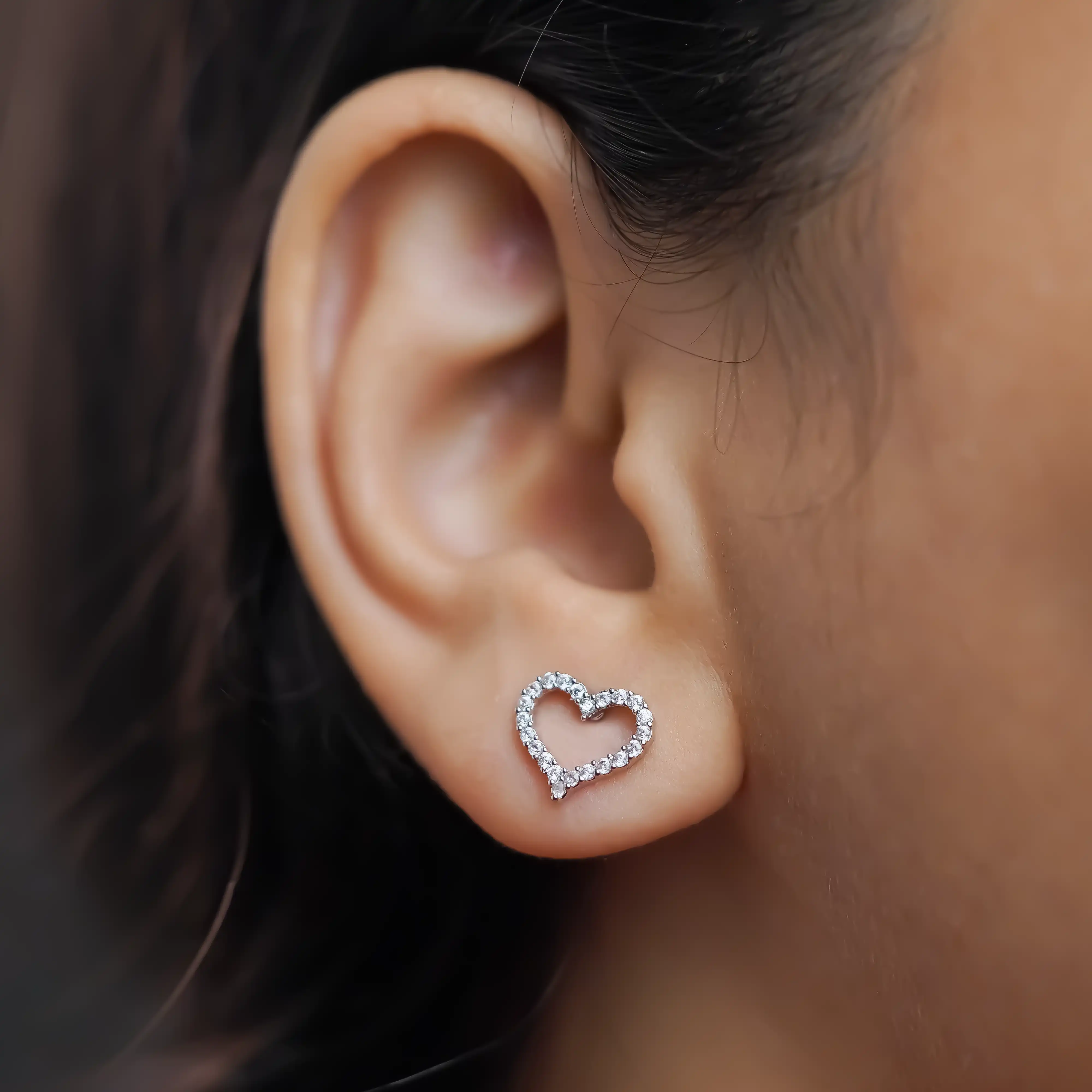 Studded Heart Earrings - Image 4